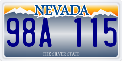 NV license plate 98A115