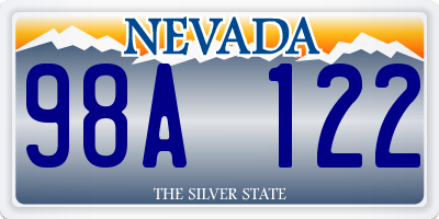 NV license plate 98A122