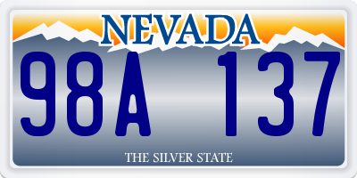 NV license plate 98A137