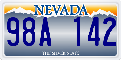 NV license plate 98A142