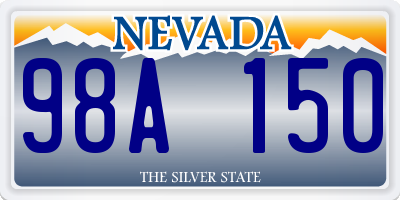 NV license plate 98A150