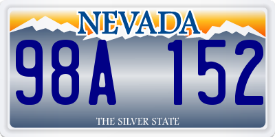 NV license plate 98A152