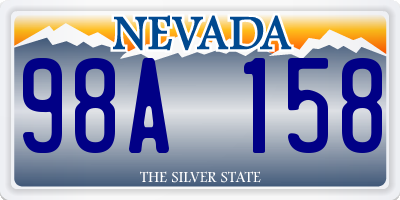 NV license plate 98A158