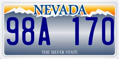 NV license plate 98A170