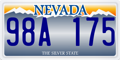 NV license plate 98A175