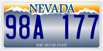 NV license plate 98A177