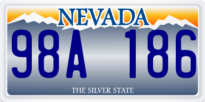 NV license plate 98A186