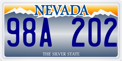 NV license plate 98A202