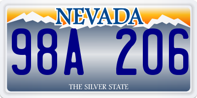 NV license plate 98A206