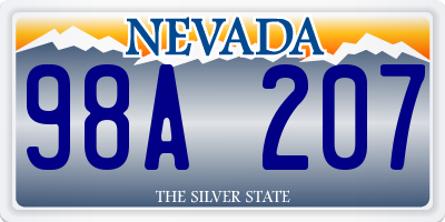 NV license plate 98A207