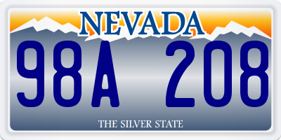 NV license plate 98A208