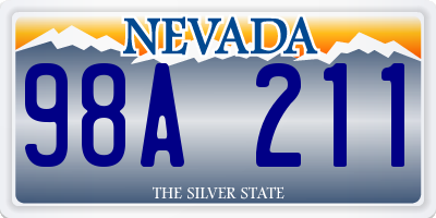 NV license plate 98A211