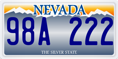 NV license plate 98A222