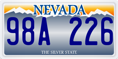 NV license plate 98A226