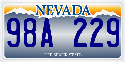 NV license plate 98A229