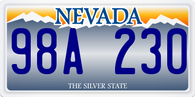 NV license plate 98A230