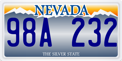 NV license plate 98A232