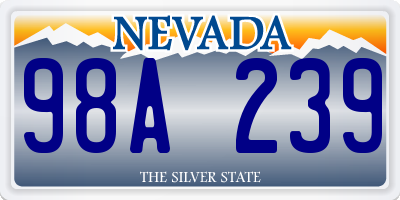 NV license plate 98A239