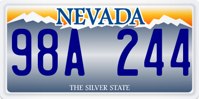 NV license plate 98A244