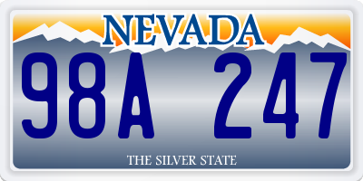 NV license plate 98A247