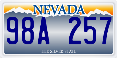 NV license plate 98A257