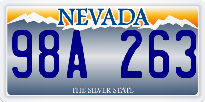 NV license plate 98A263
