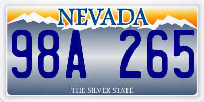 NV license plate 98A265