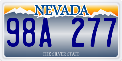 NV license plate 98A277