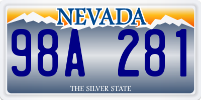 NV license plate 98A281