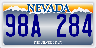 NV license plate 98A284