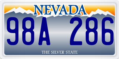 NV license plate 98A286