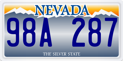 NV license plate 98A287
