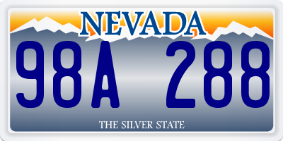 NV license plate 98A288