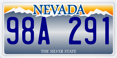 NV license plate 98A291