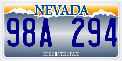 NV license plate 98A294