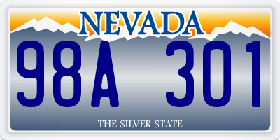 NV license plate 98A301