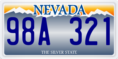 NV license plate 98A321