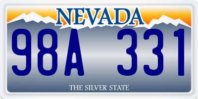 NV license plate 98A331