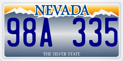 NV license plate 98A335