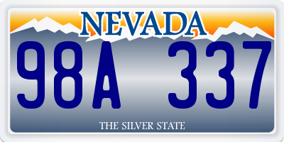 NV license plate 98A337