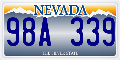 NV license plate 98A339