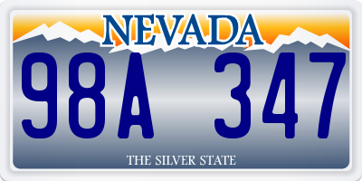 NV license plate 98A347