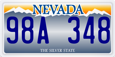 NV license plate 98A348