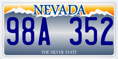 NV license plate 98A352