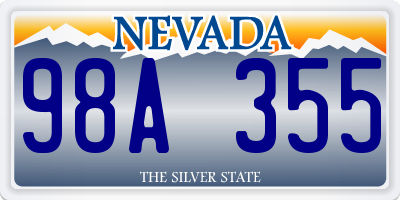NV license plate 98A355