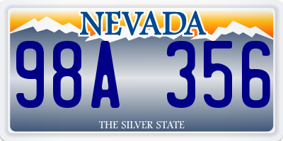 NV license plate 98A356