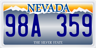 NV license plate 98A359
