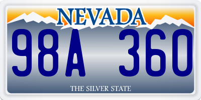 NV license plate 98A360