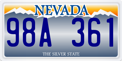 NV license plate 98A361