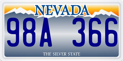 NV license plate 98A366